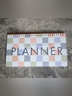 Undated Weekly Planner - Pastel Checkered Design BNIB
